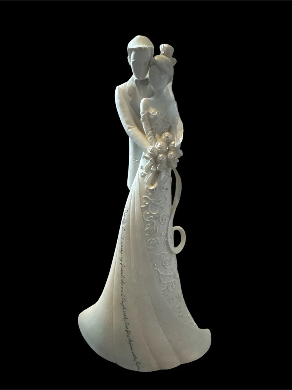 Gina Freehill Embrace Wedding Cake Topper - White Figurine